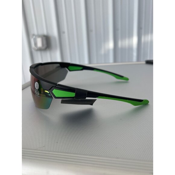 Kreedom Polarized Sports Sunglasses UV Protection Black Green Unisex Cycling NEW - Picture 3 of 6